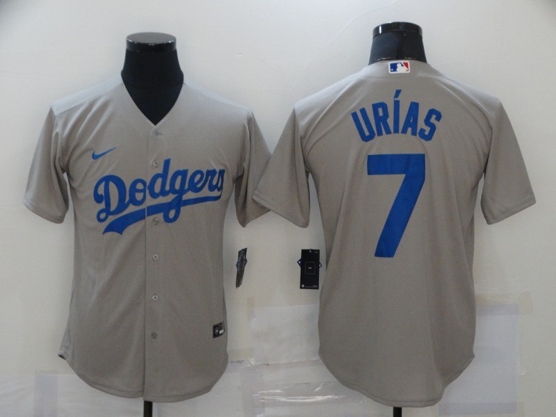 Men's Los Angeles Dodgers Julio Urias #7 Gray Baseball Jersey